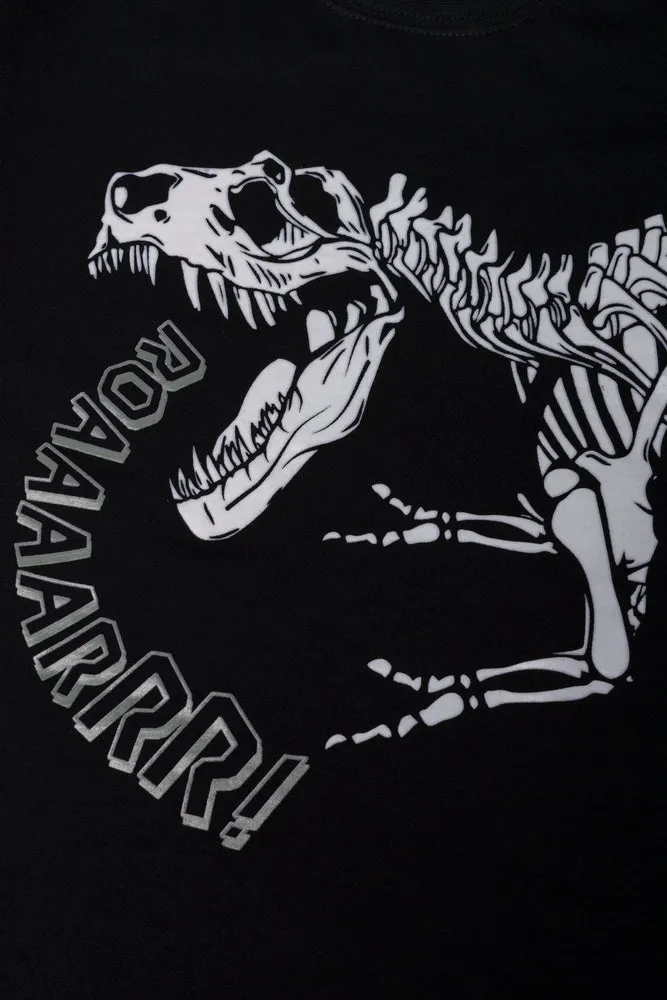 2 Pack Dinosaur Long Sleeve T-Shirts Black And Green