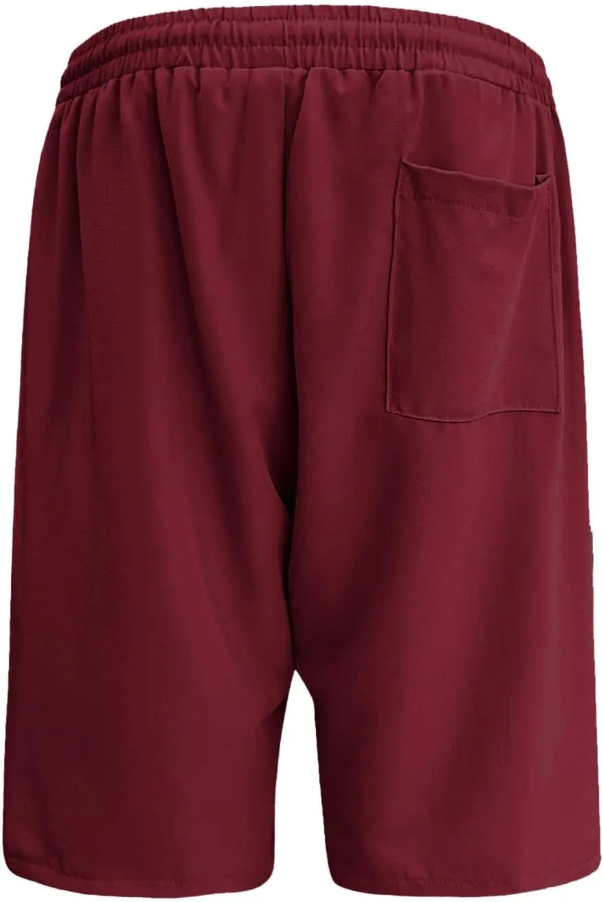 2024 Women's Bermuda Shorts with Deep Pockets Elastic Drawstring Waist 5" Long Shorts Women Lounge Walking Athletic Shorts