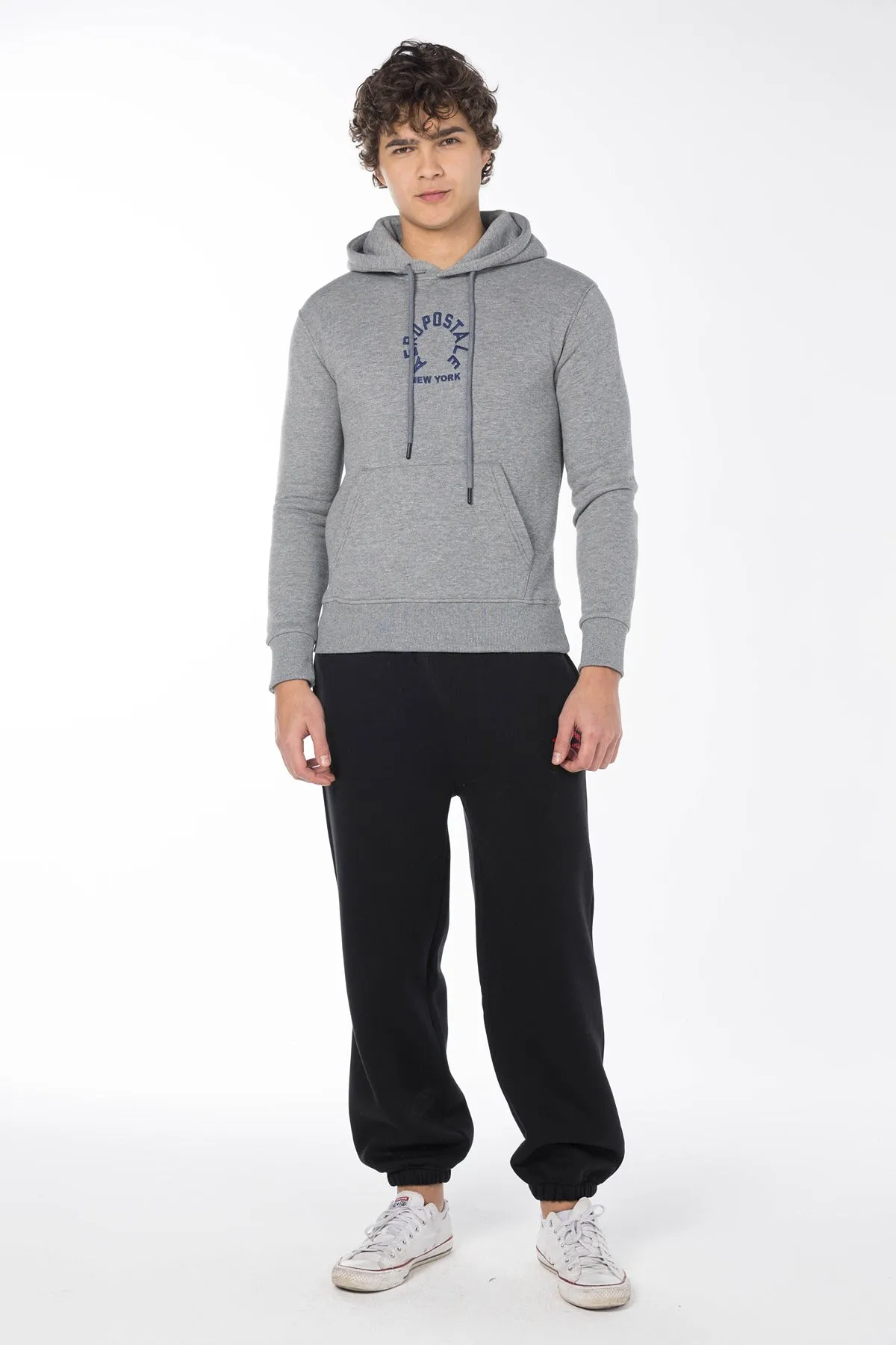 AEROPOSTALE NEW YORK CIRCLE HOODIE-MEDGREY