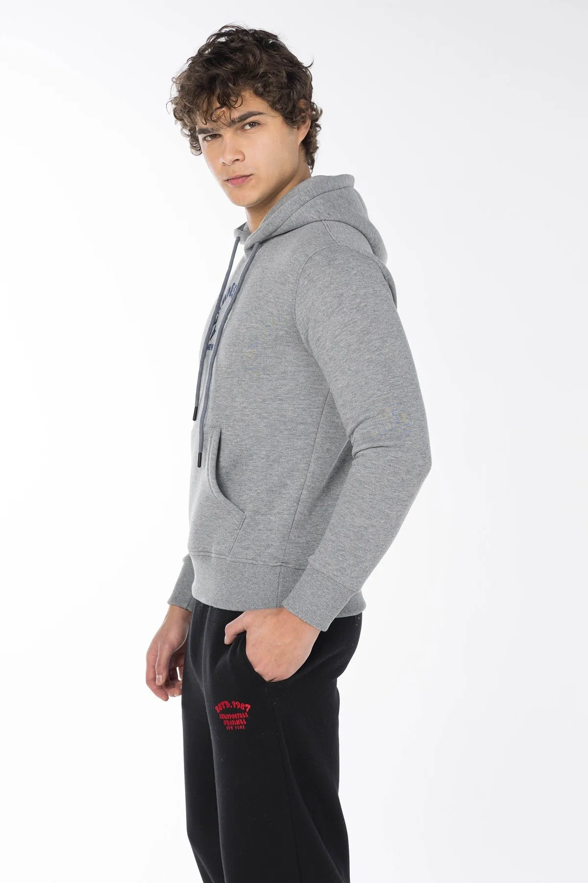 AEROPOSTALE NEW YORK CIRCLE HOODIE-MEDGREY