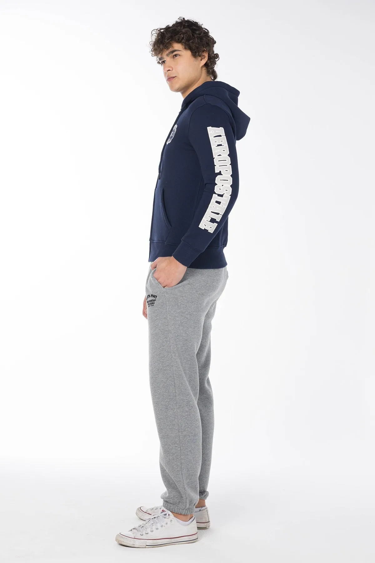 AEROPOSTALE NY SHIELD FULL ZIP HOODIE-NAVY