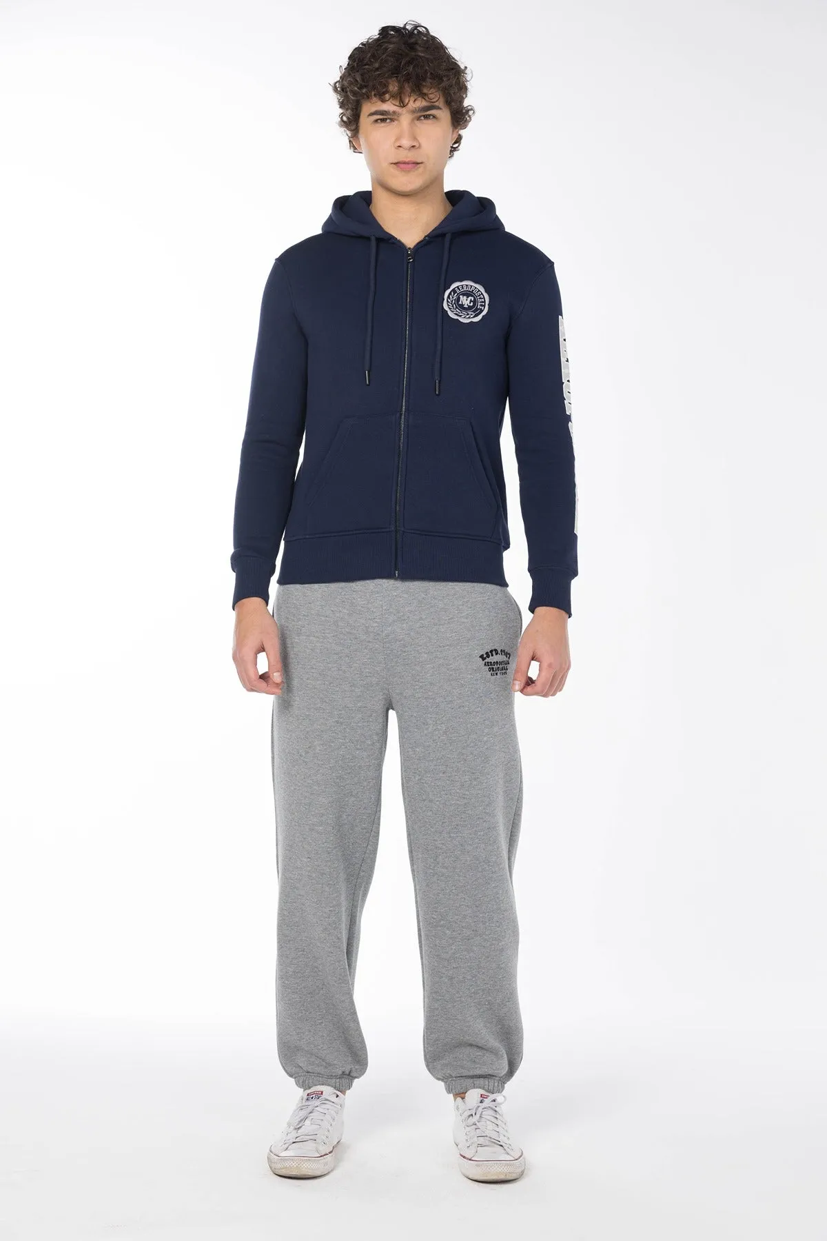 AEROPOSTALE NY SHIELD FULL ZIP HOODIE-NAVY