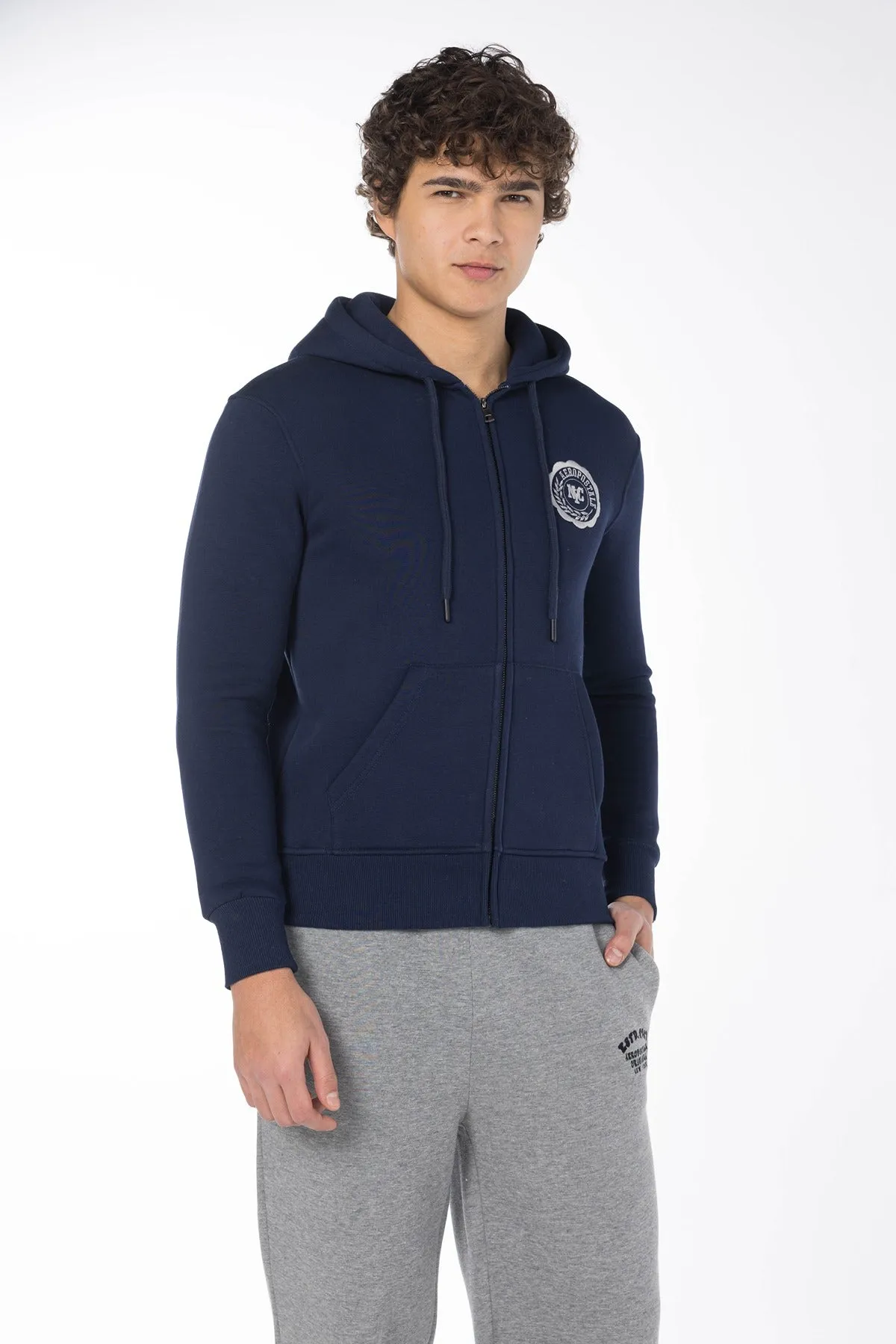 AEROPOSTALE NY SHIELD FULL ZIP HOODIE-NAVY