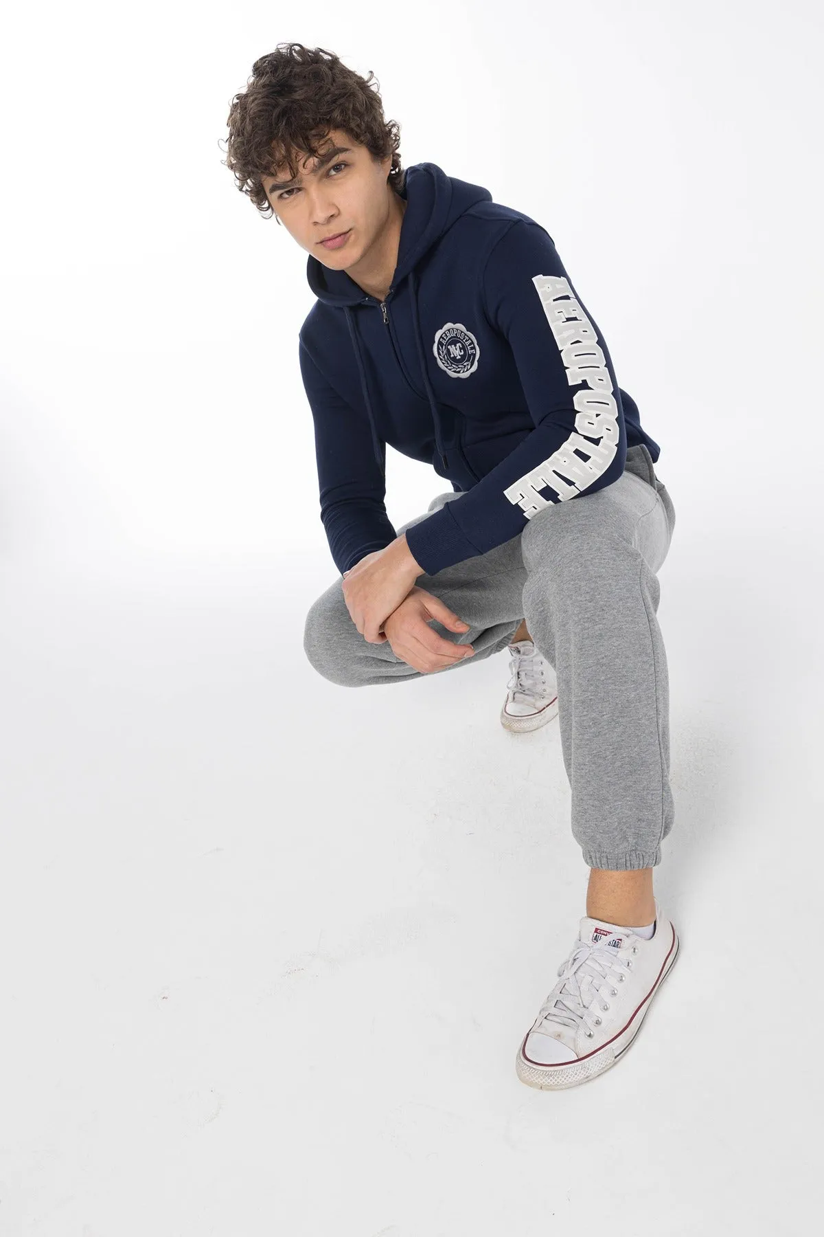 AEROPOSTALE NY SHIELD FULL ZIP HOODIE-NAVY