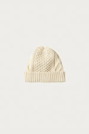 Aran Cable Watch Cap - Ivory