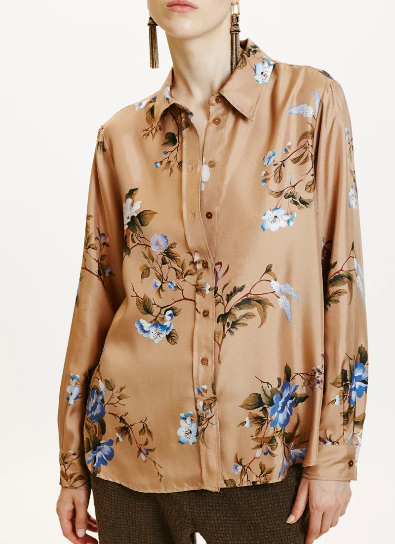 Arles Silk Twill Printed Shirt