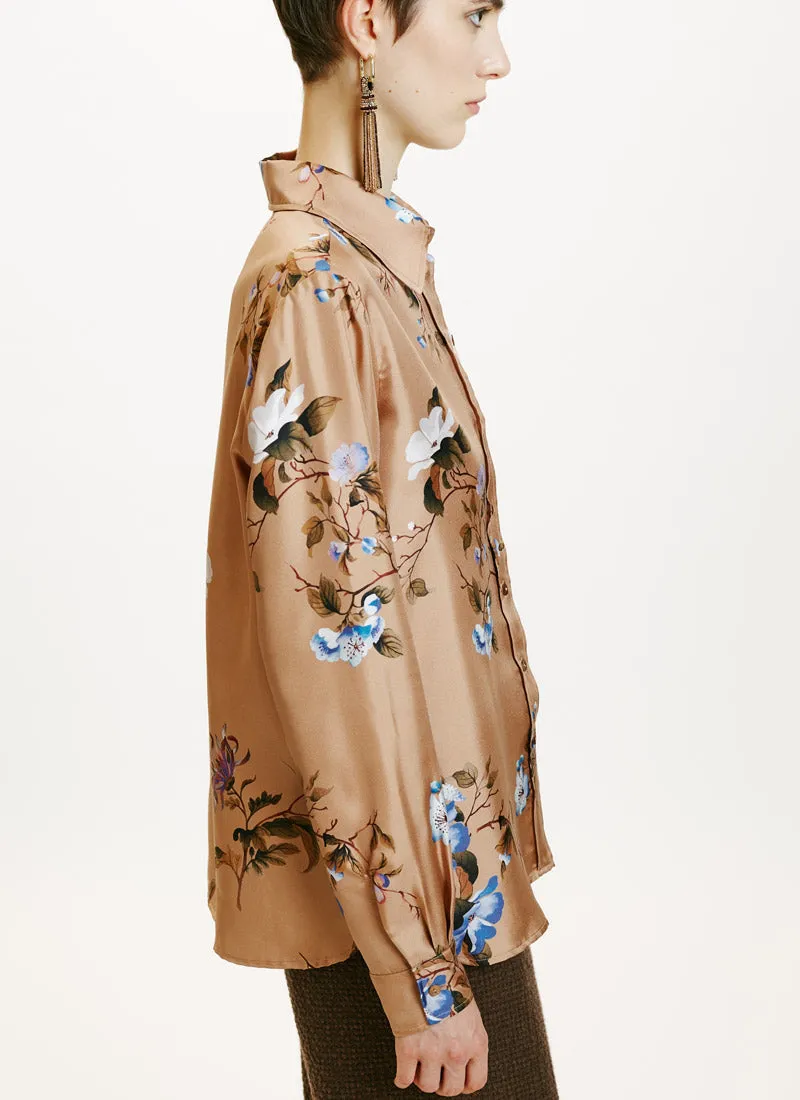 Arles Silk Twill Printed Shirt
