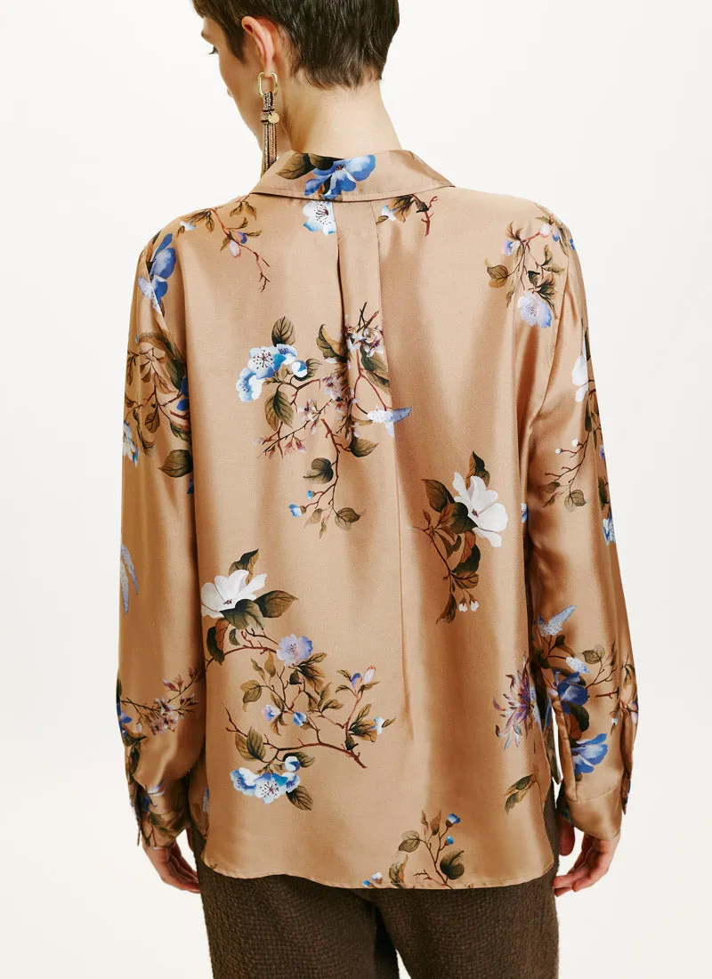 Arles Silk Twill Printed Shirt