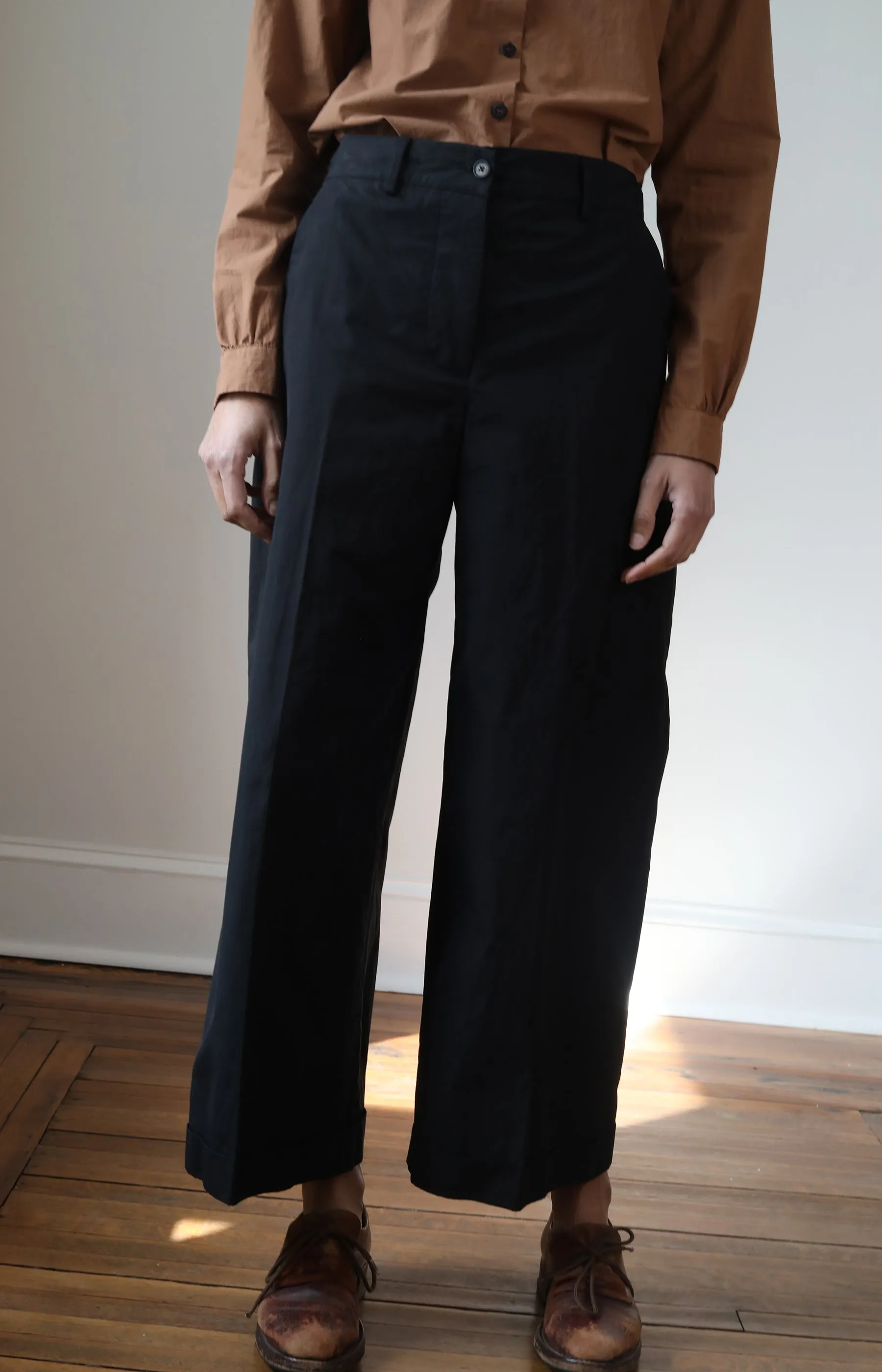 Black Cotton Wendy Pants