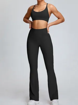 Black High-Waist Tummy Control Micro Large Yoga Pants