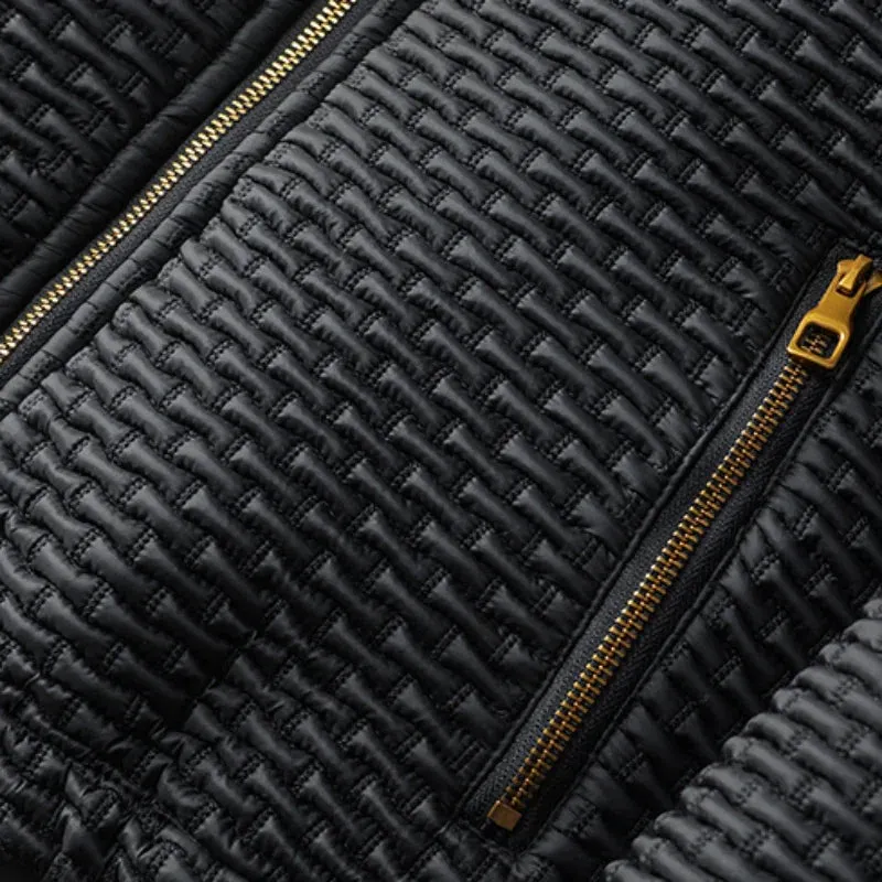 Black Micro-Quilted Jacket