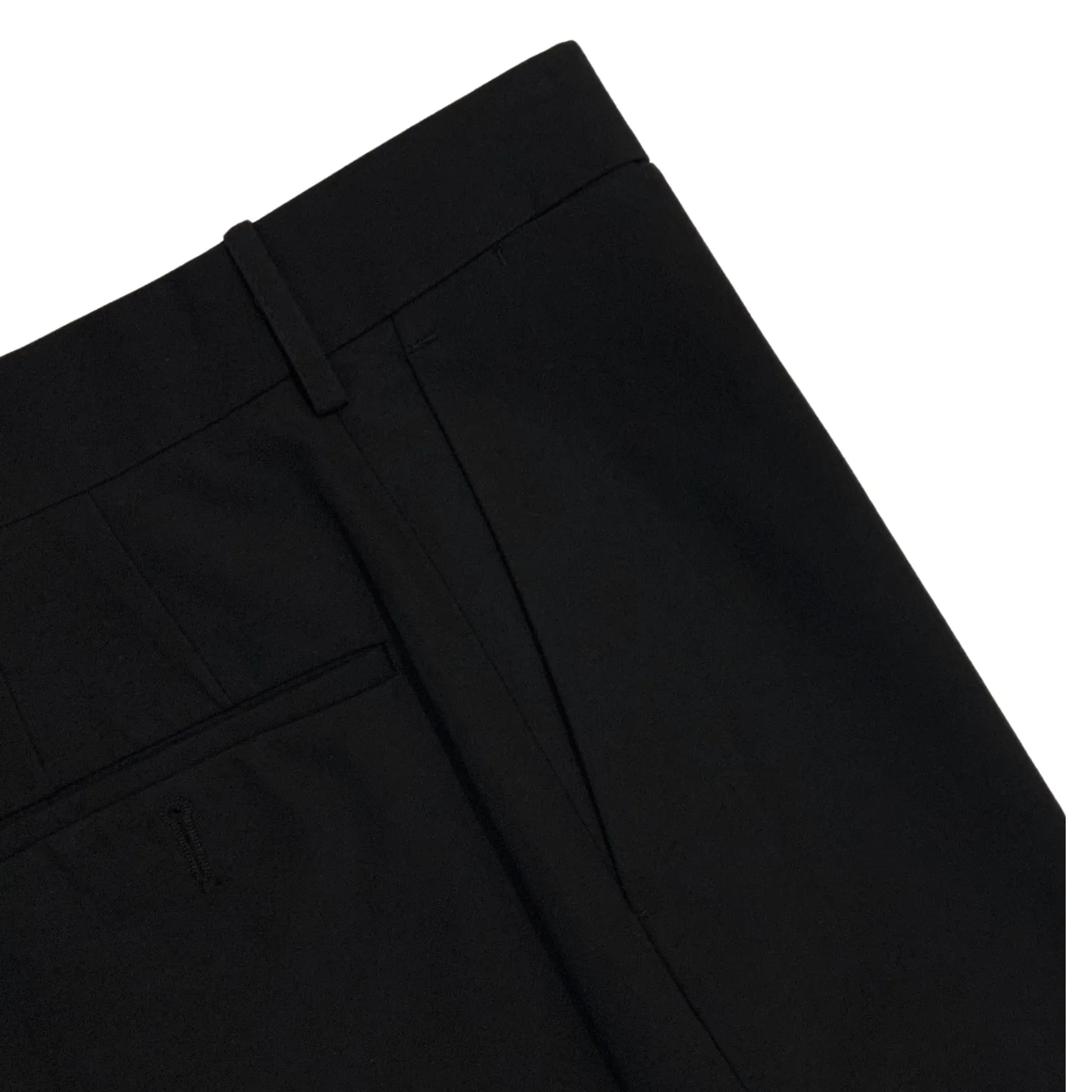 Black 'Paper' Wool & Cotton Trouser