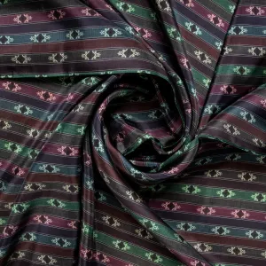 Black Traditional Print Upada Silk Fabric TU 1720 Black Traditional Print Upada Silk Fabric TU 1720