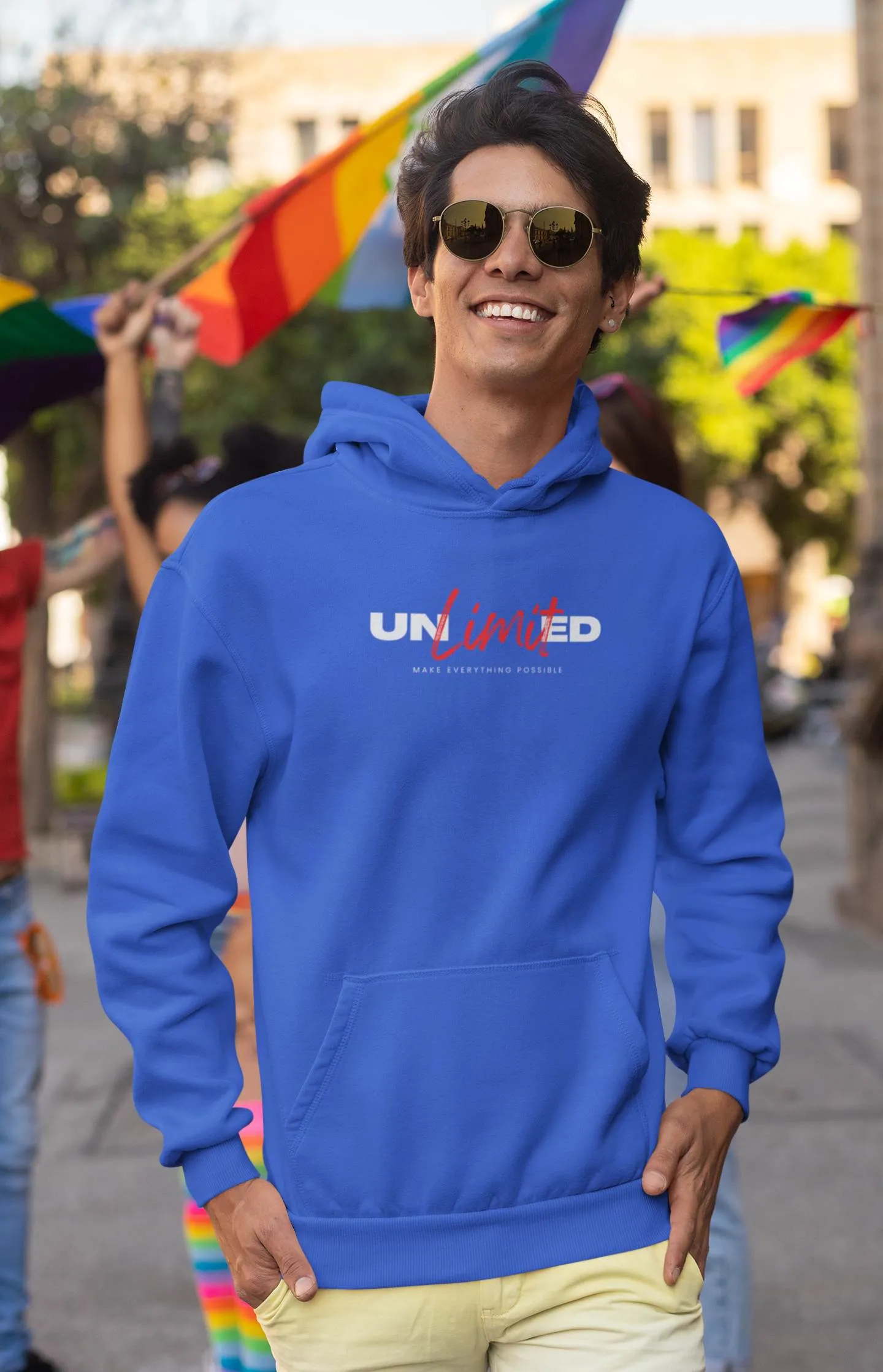 Blue Positivity Hoodie – Unlimited Graphic