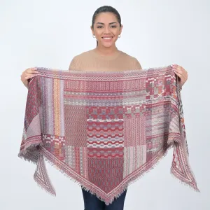 Bohemian Dreams Wool Cotton Blend Scarf - Wine