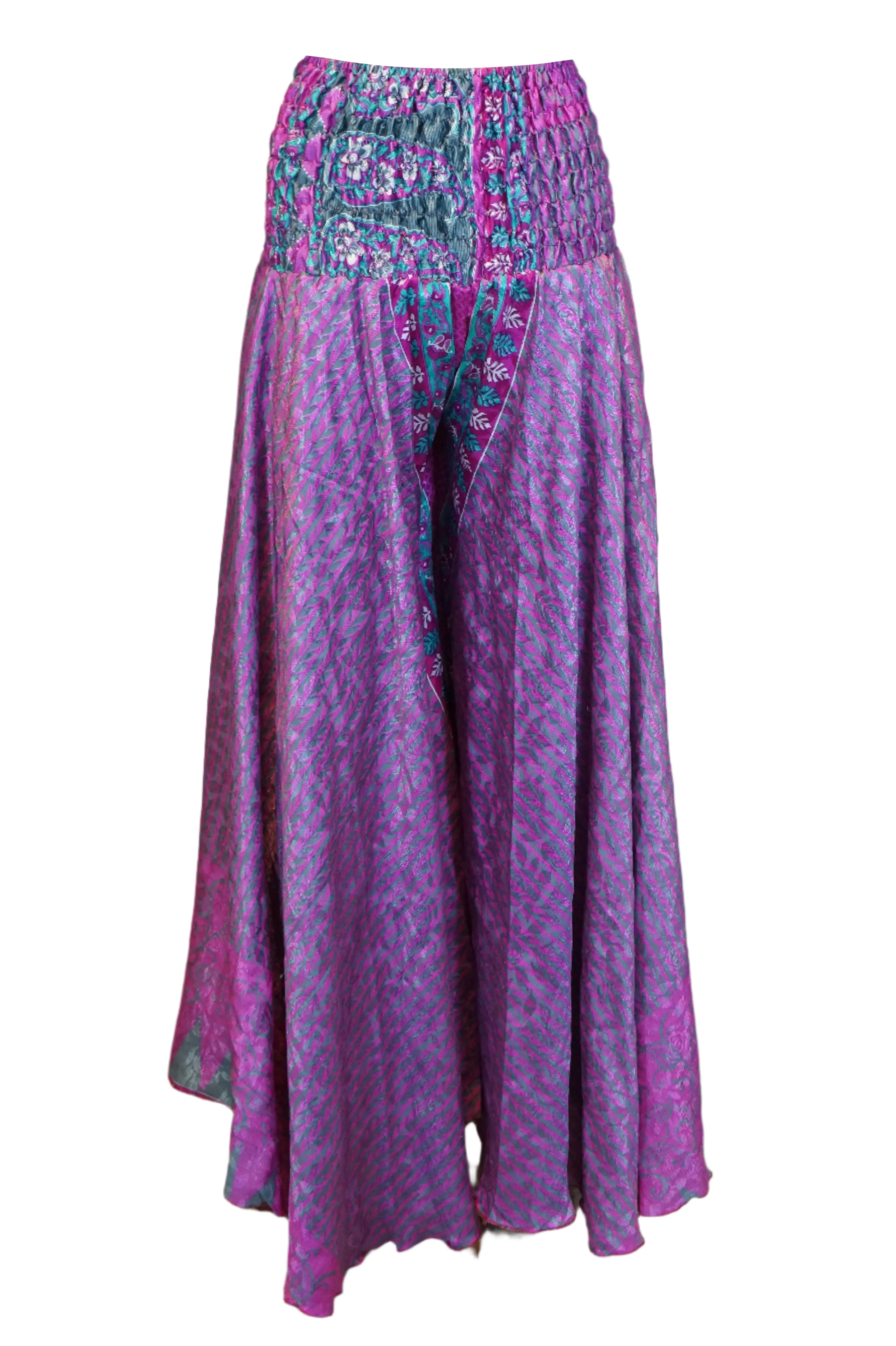 Bohemian Purple Wide-Leg Palazzo Pants – Effortlessly Flowy & Chic SM
