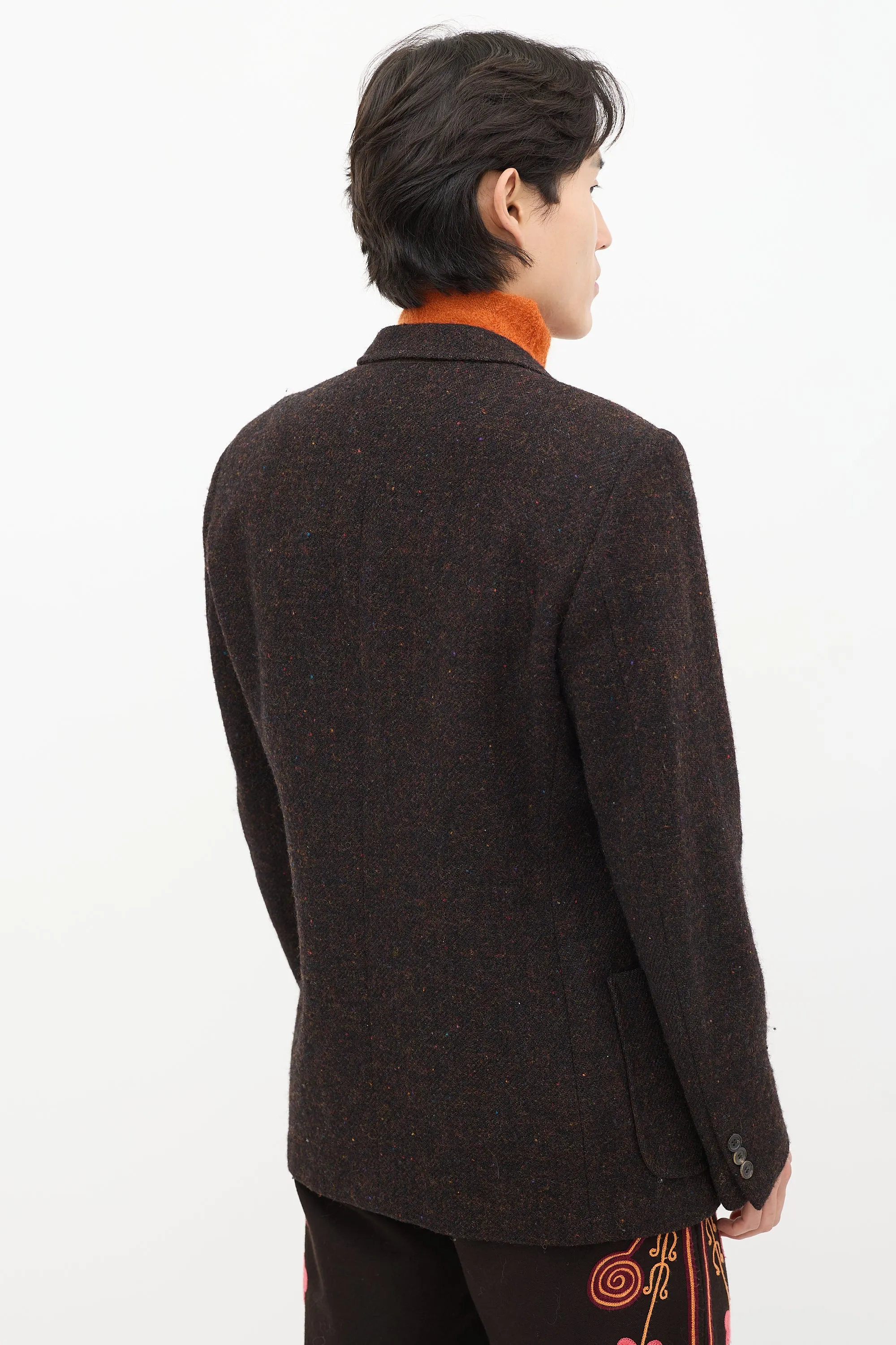Brown Wool Speckled Blazer