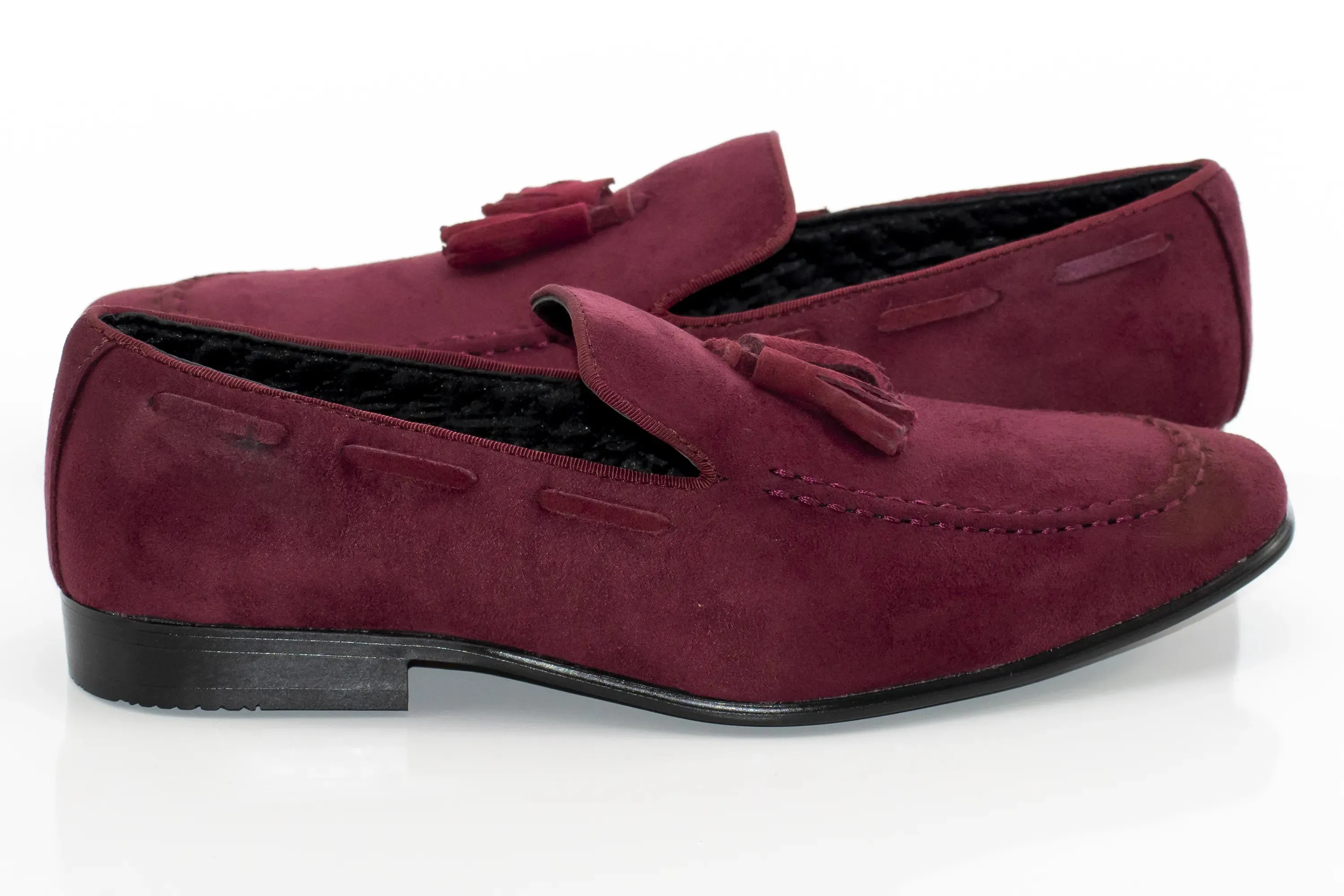 Burgundy Ultrasuede Loafer With Matching Tassels