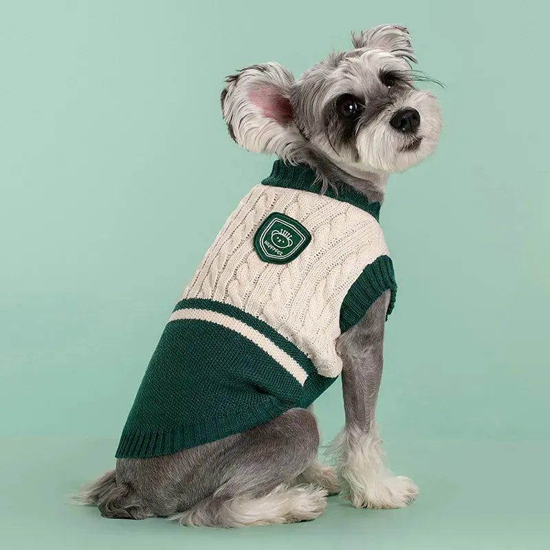 CampusCozy™ College Style Dog Sweater - Knitted Winter Vest