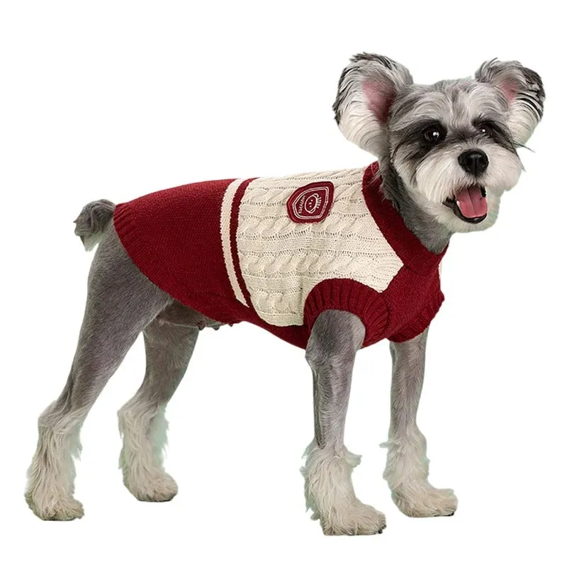 CampusCozy™ College Style Dog Sweater - Knitted Winter Vest