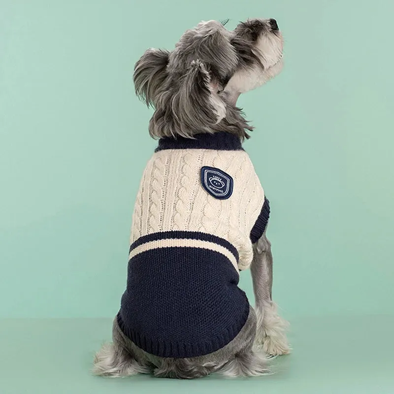 CampusCozy™ College Style Dog Sweater - Knitted Winter Vest