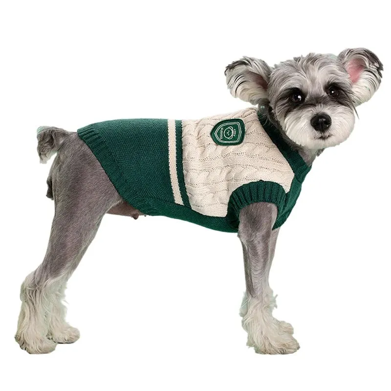 CampusCozy™ College Style Dog Sweater - Knitted Winter Vest