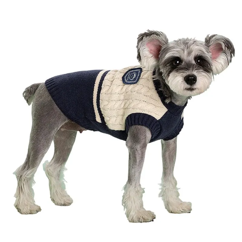 CampusCozy™ College Style Dog Sweater - Knitted Winter Vest