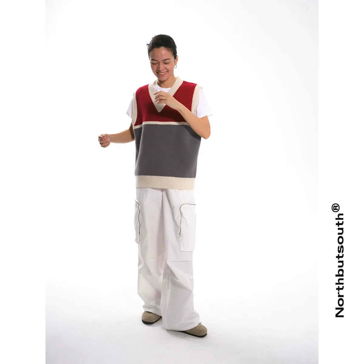 Color-Block V-Neck Sweater Vest