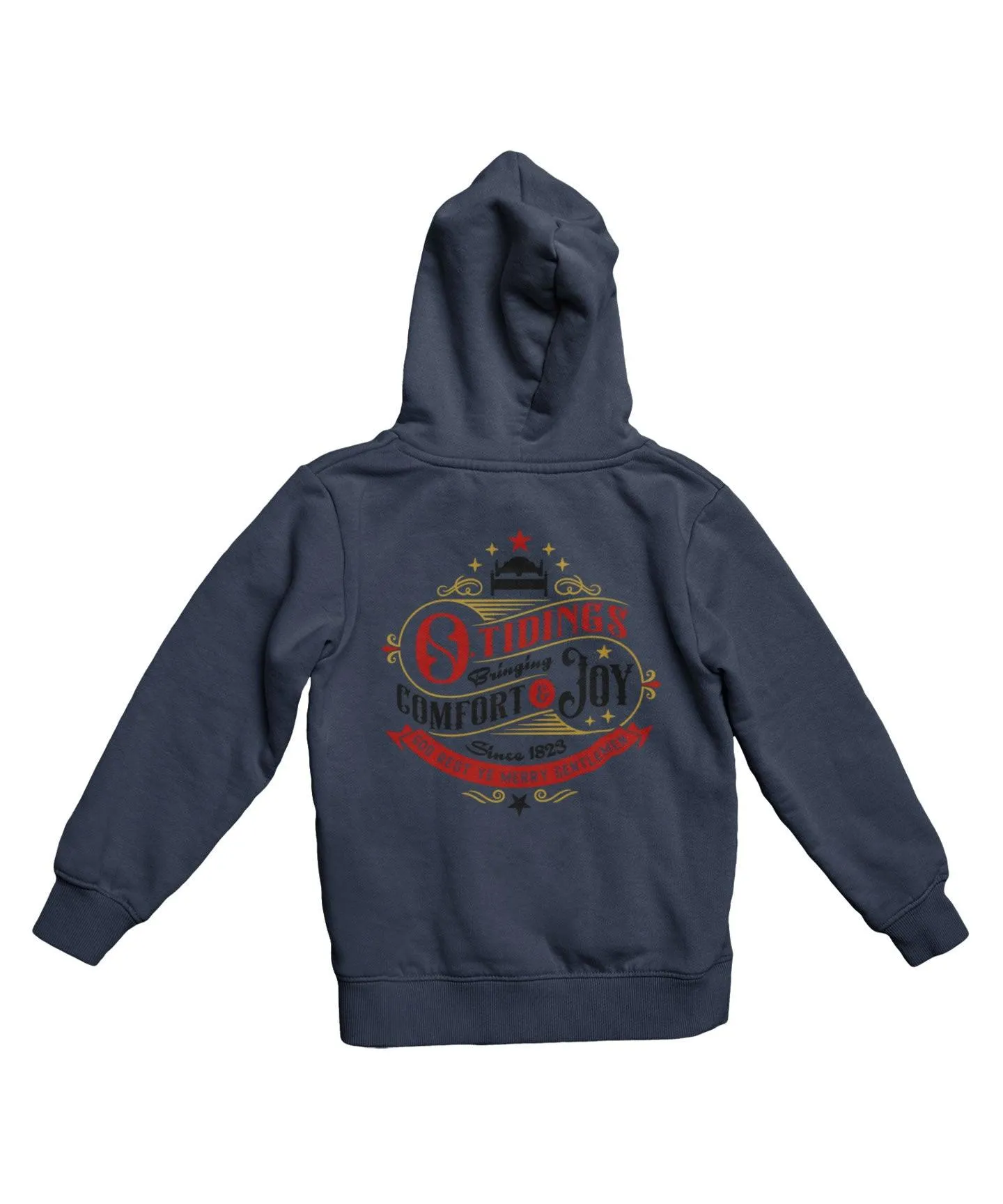 Comfort and Joy Colour Back Printed Christmas Hoodie