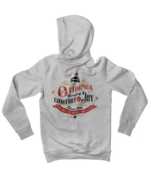 Comfort and Joy Colour Back Printed Christmas Hoodie