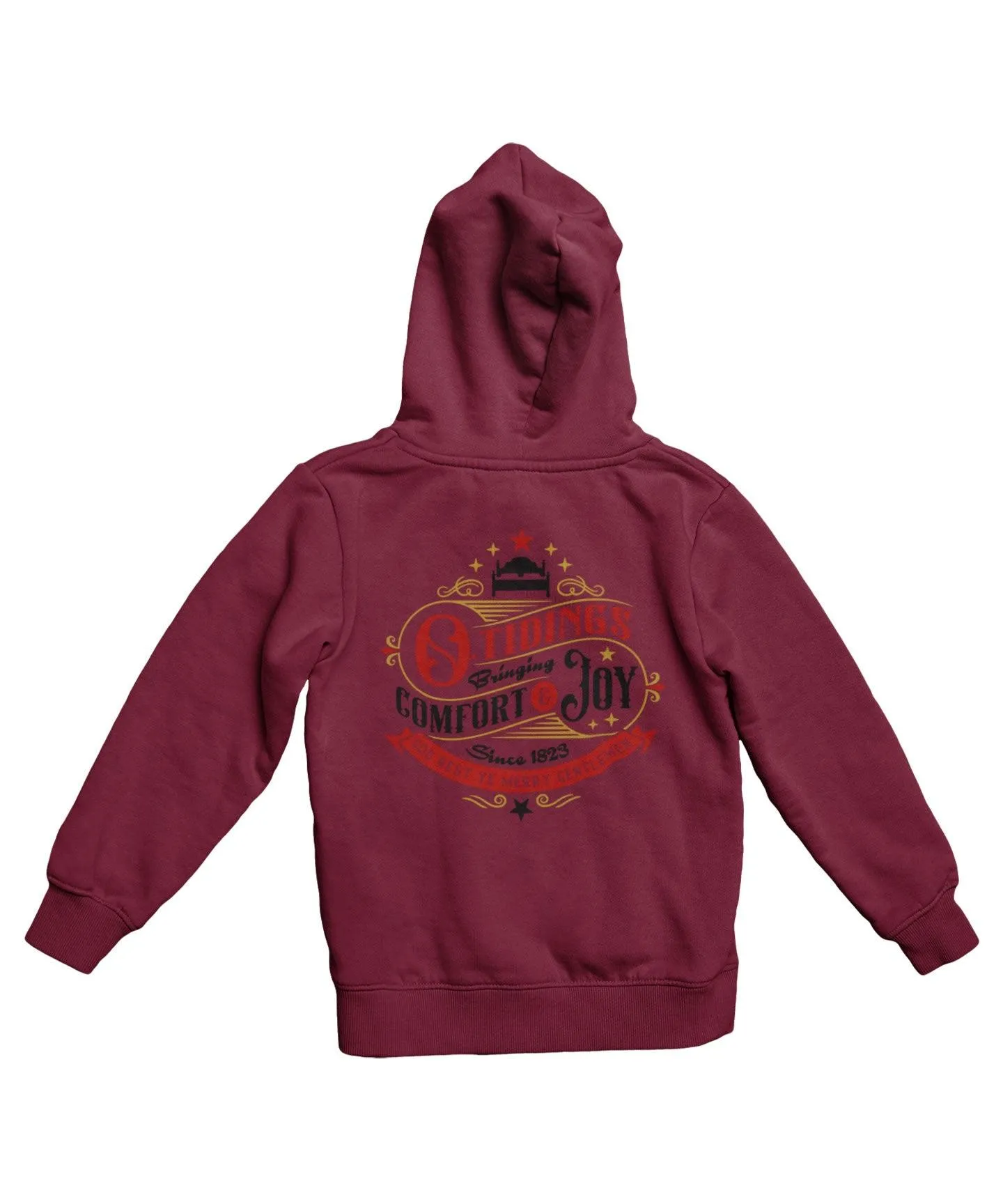 Comfort and Joy Colour Back Printed Christmas Hoodie