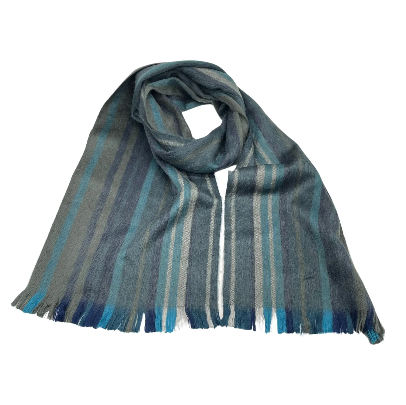 Elegant Cozy Striped Alpaca Wool Scarf