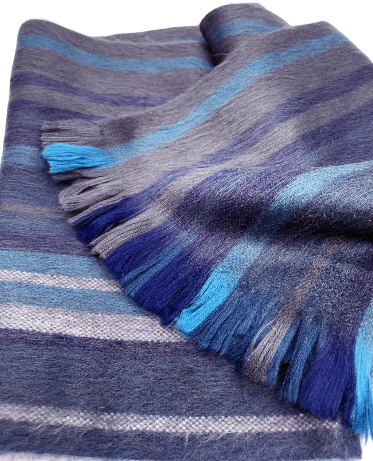 Elegant Cozy Striped Alpaca Wool Scarf