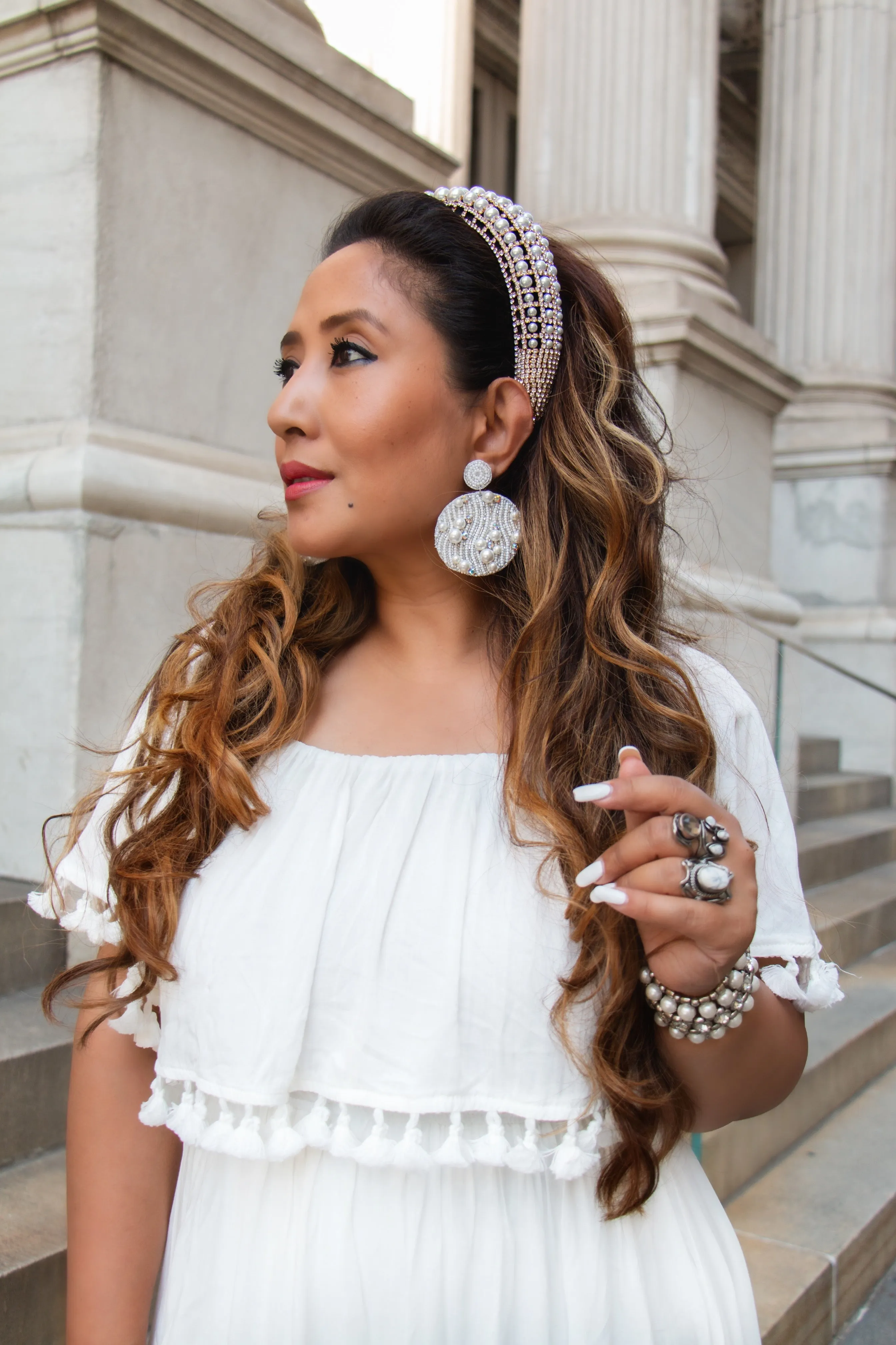 Embellished Structured Pearl Headband