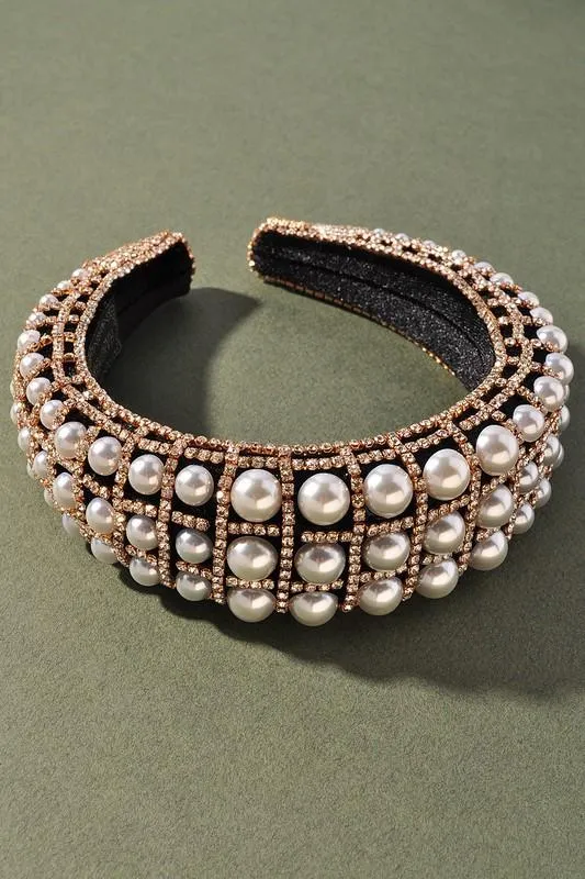 Embellished Structured Pearl Headband
