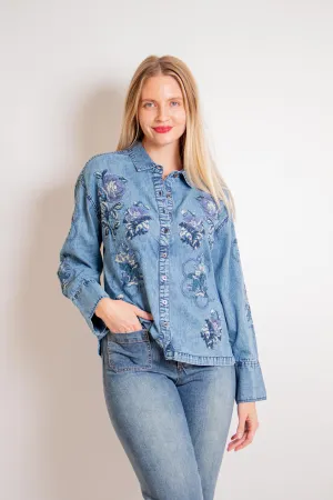 Embroidered Chambray Jacket