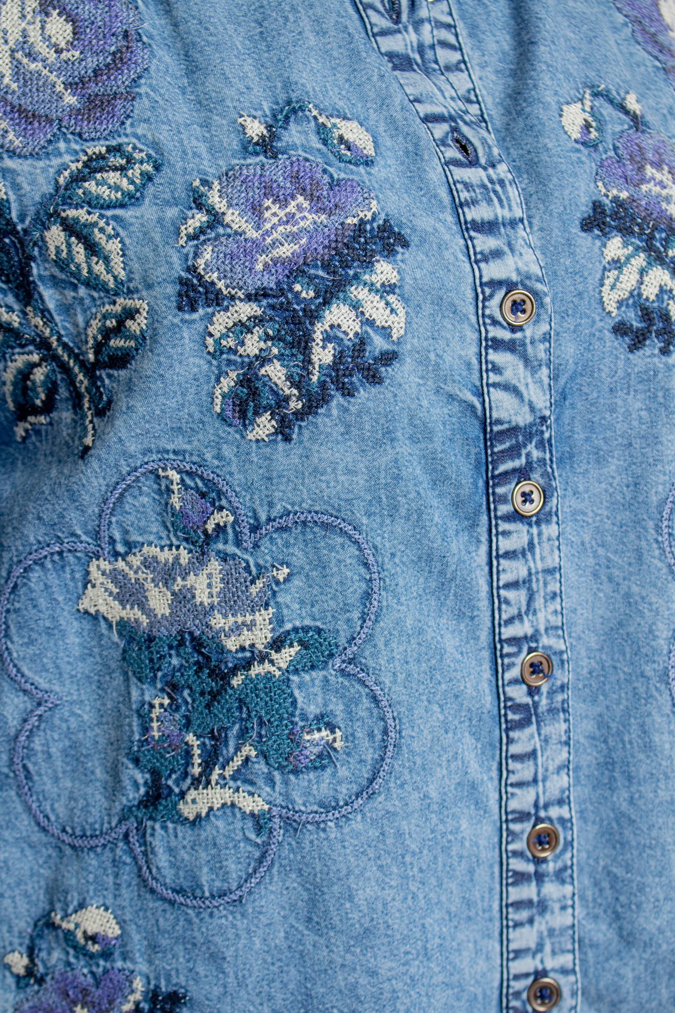 Embroidered Chambray Jacket