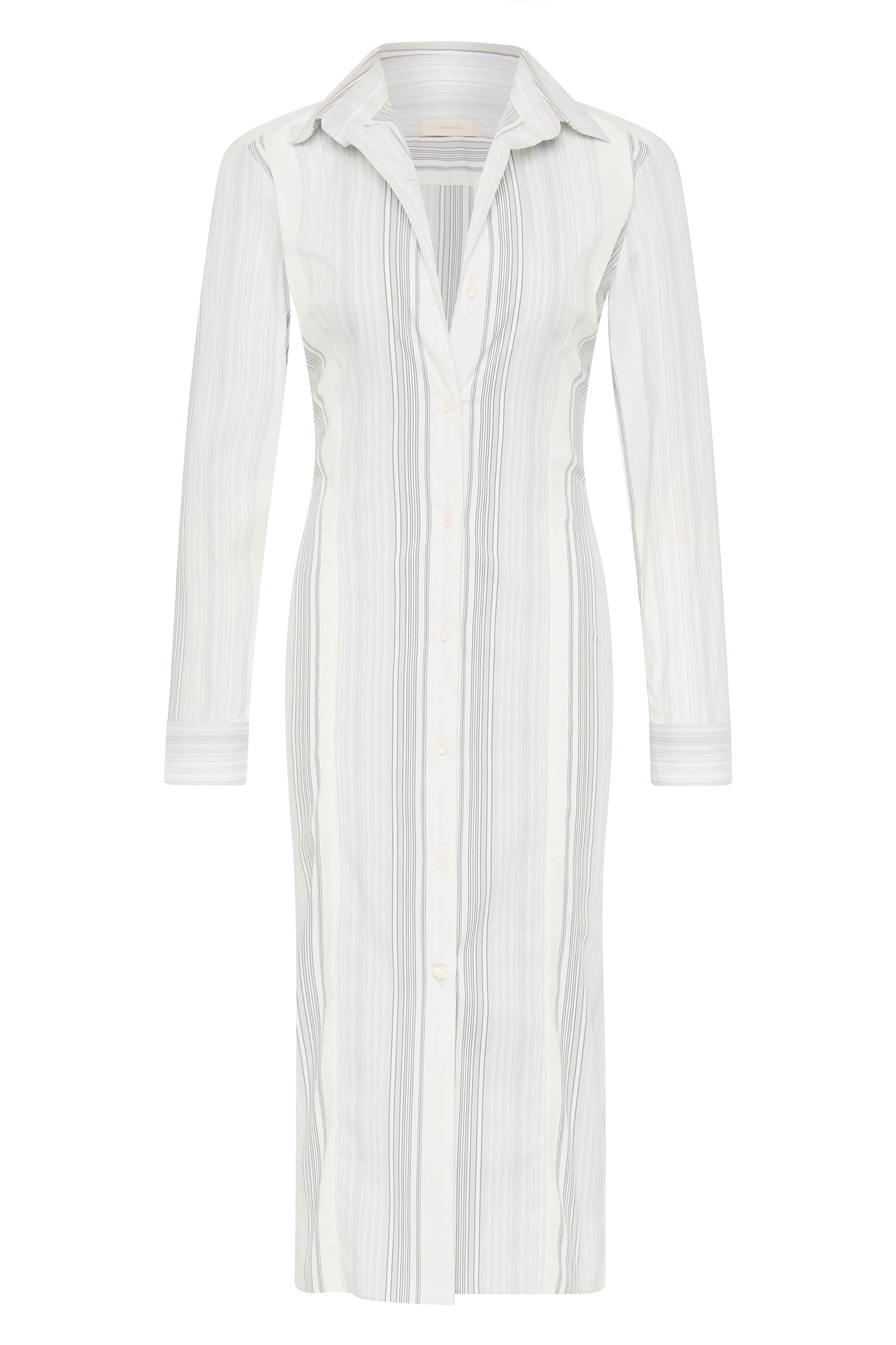 En Vau Shirt Dress Striped Soft Blue