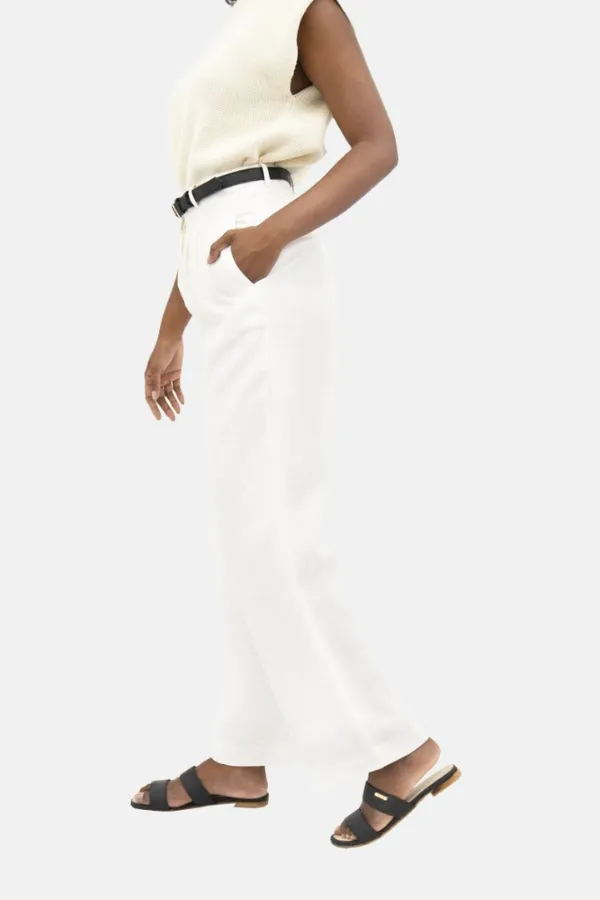 French Riviera NCE Wide Leg Pants In Porcelain
