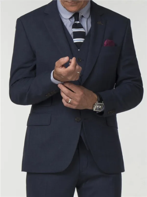 Gibson London Blue Semi Plain Trousers