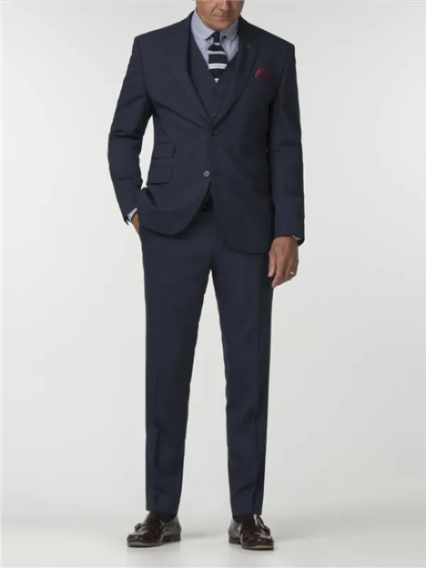 Gibson London Blue Semi Plain Trousers