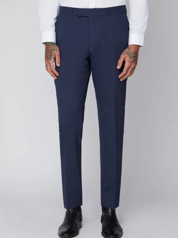 Gibson London Blue Semi Plain Trousers