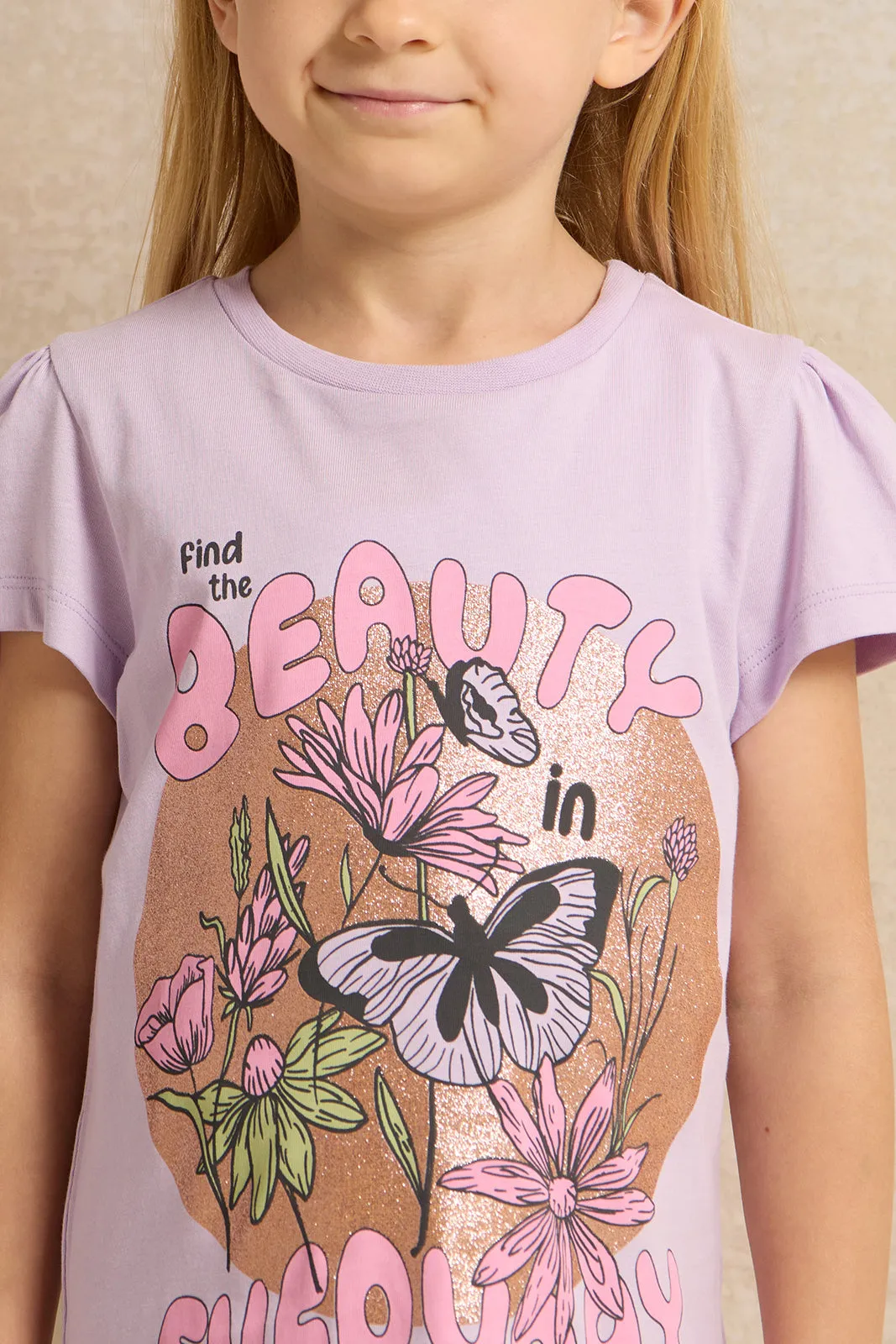 Girls Lilac Beauty Everyday T-Shirt