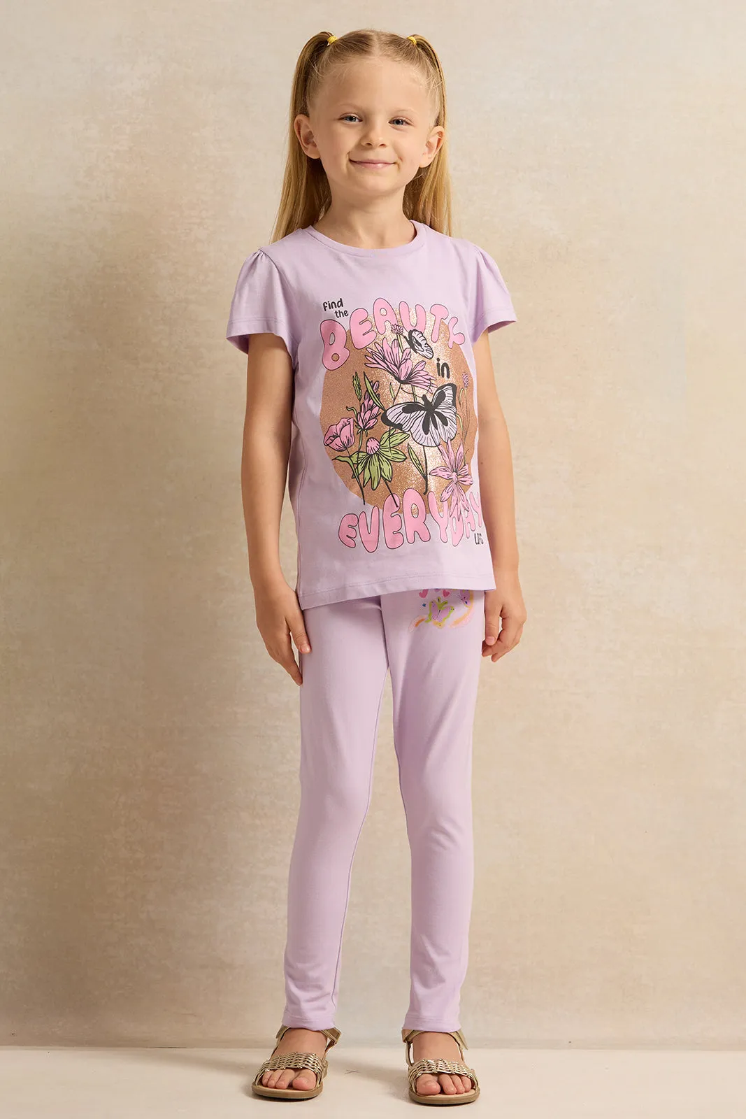 Girls Lilac Beauty Everyday T-Shirt