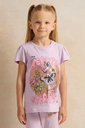 Girls Lilac Beauty Everyday T-Shirt