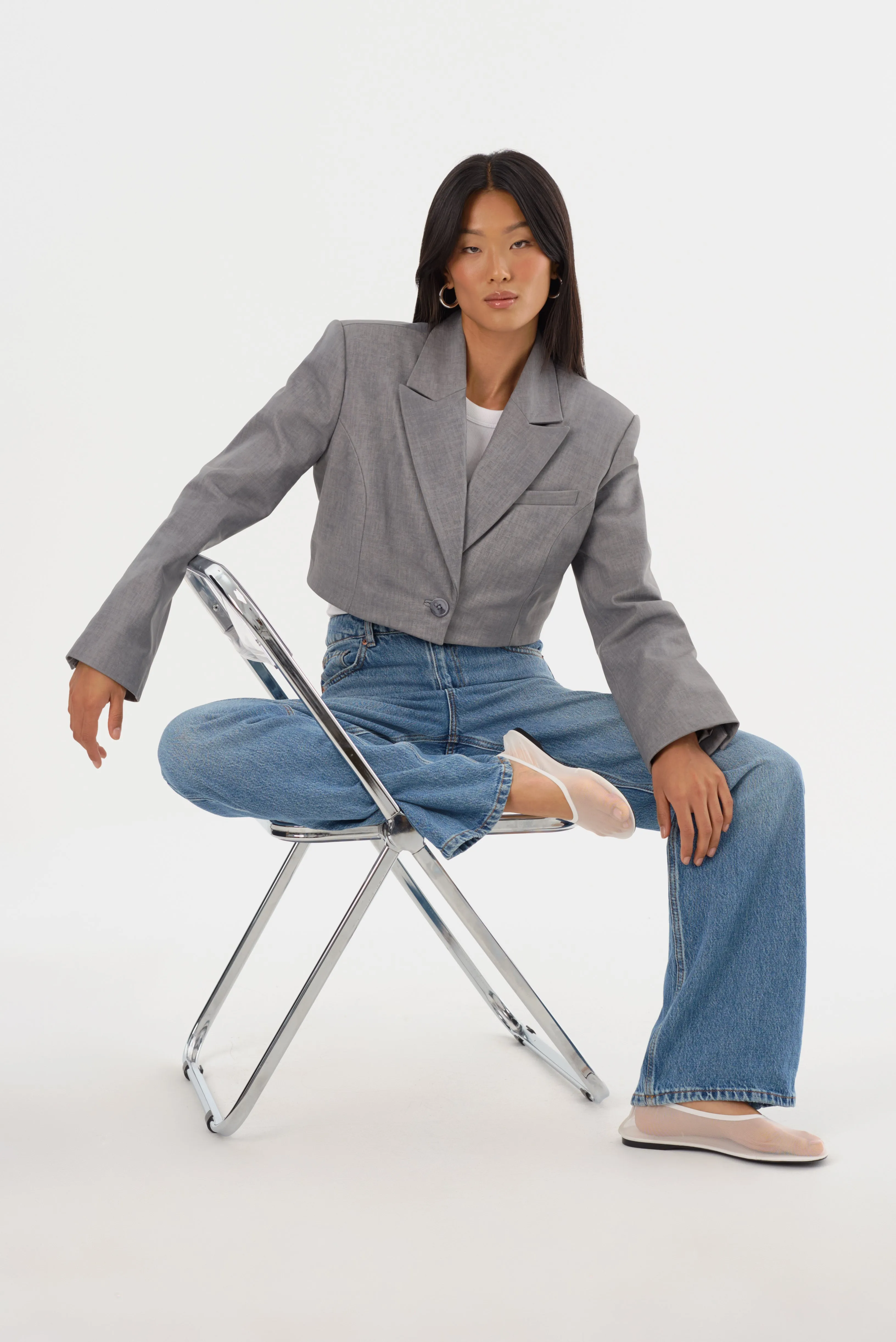 HARMINA | Leather Cropped Blazer