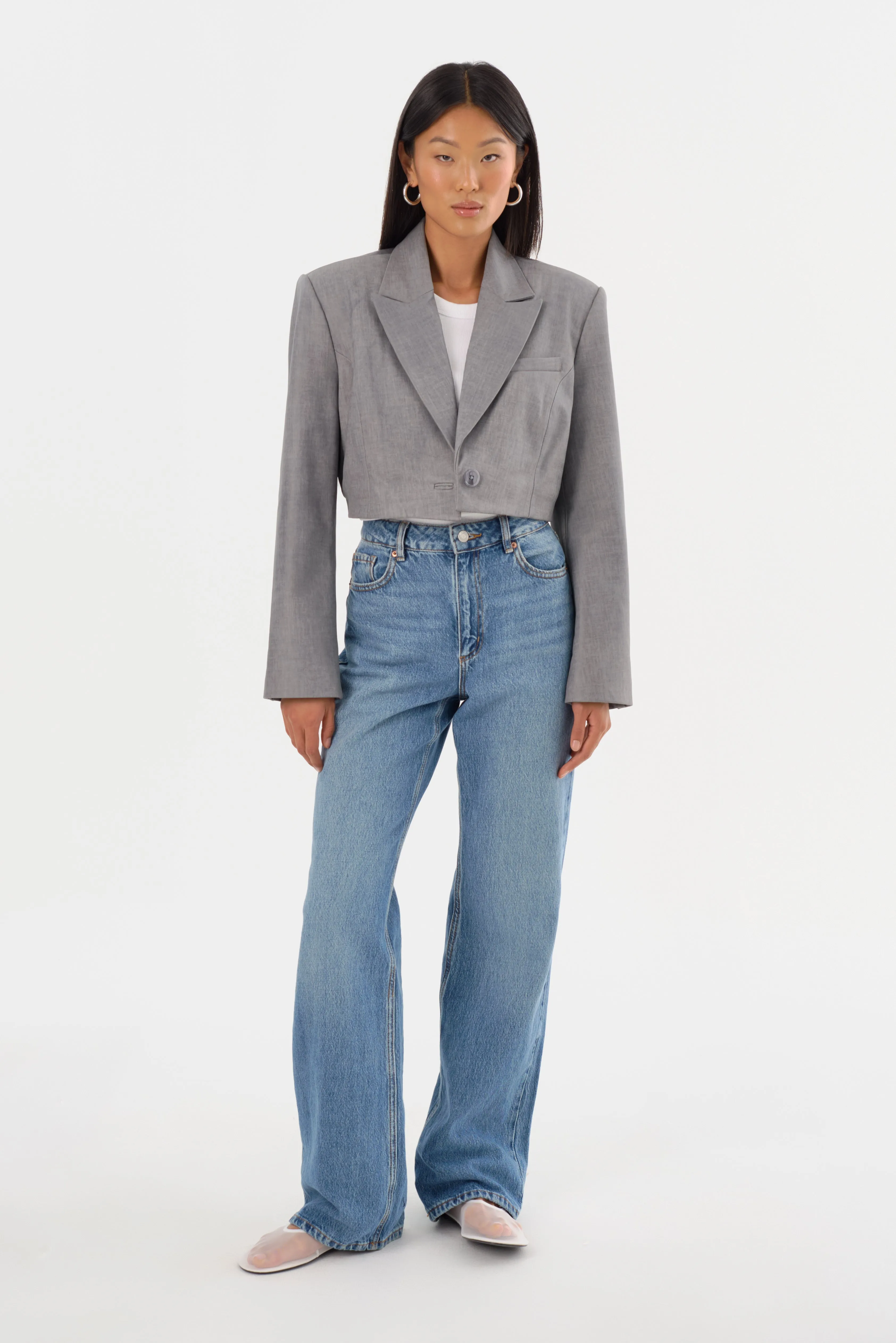 HARMINA | Leather Cropped Blazer