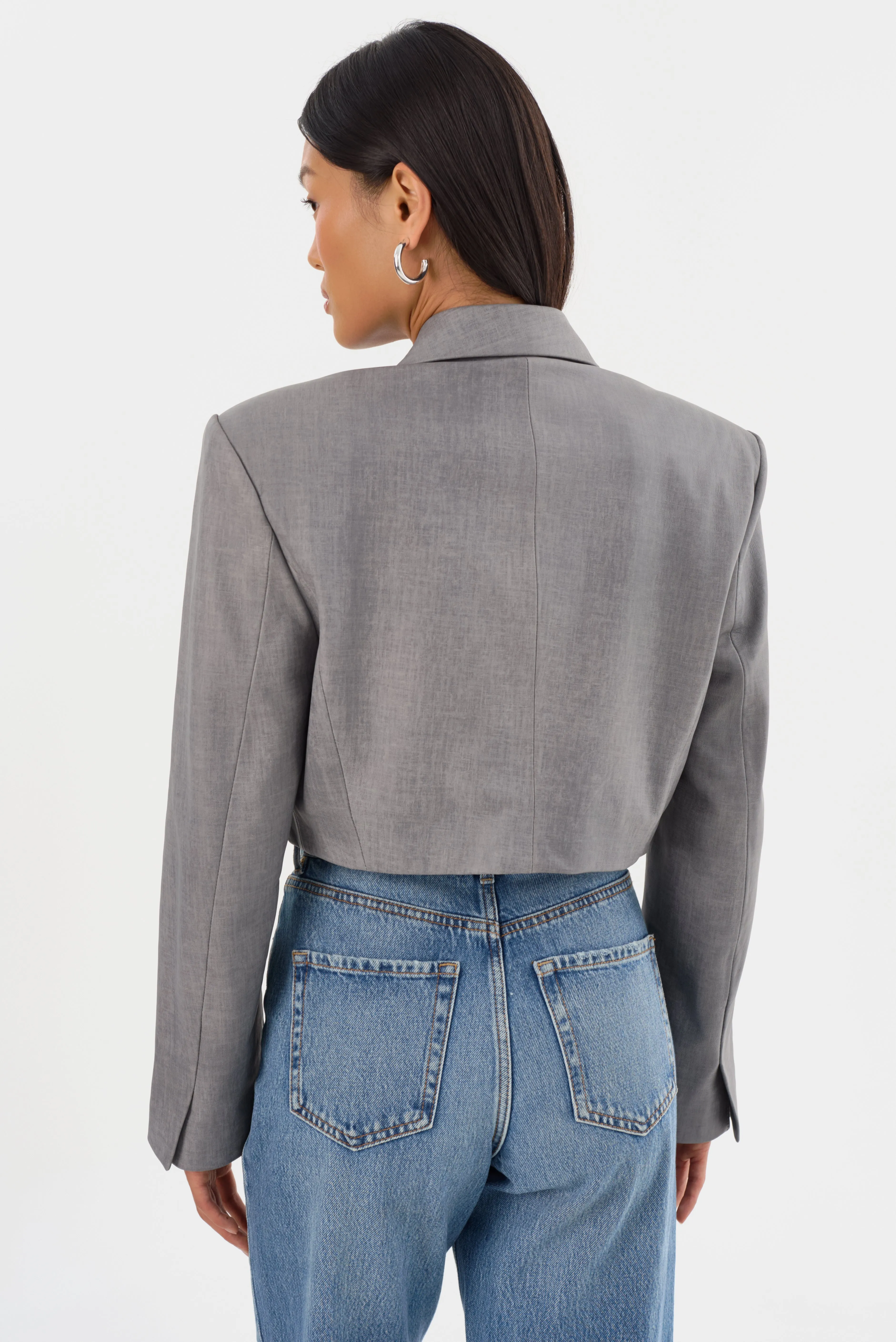 HARMINA | Leather Cropped Blazer