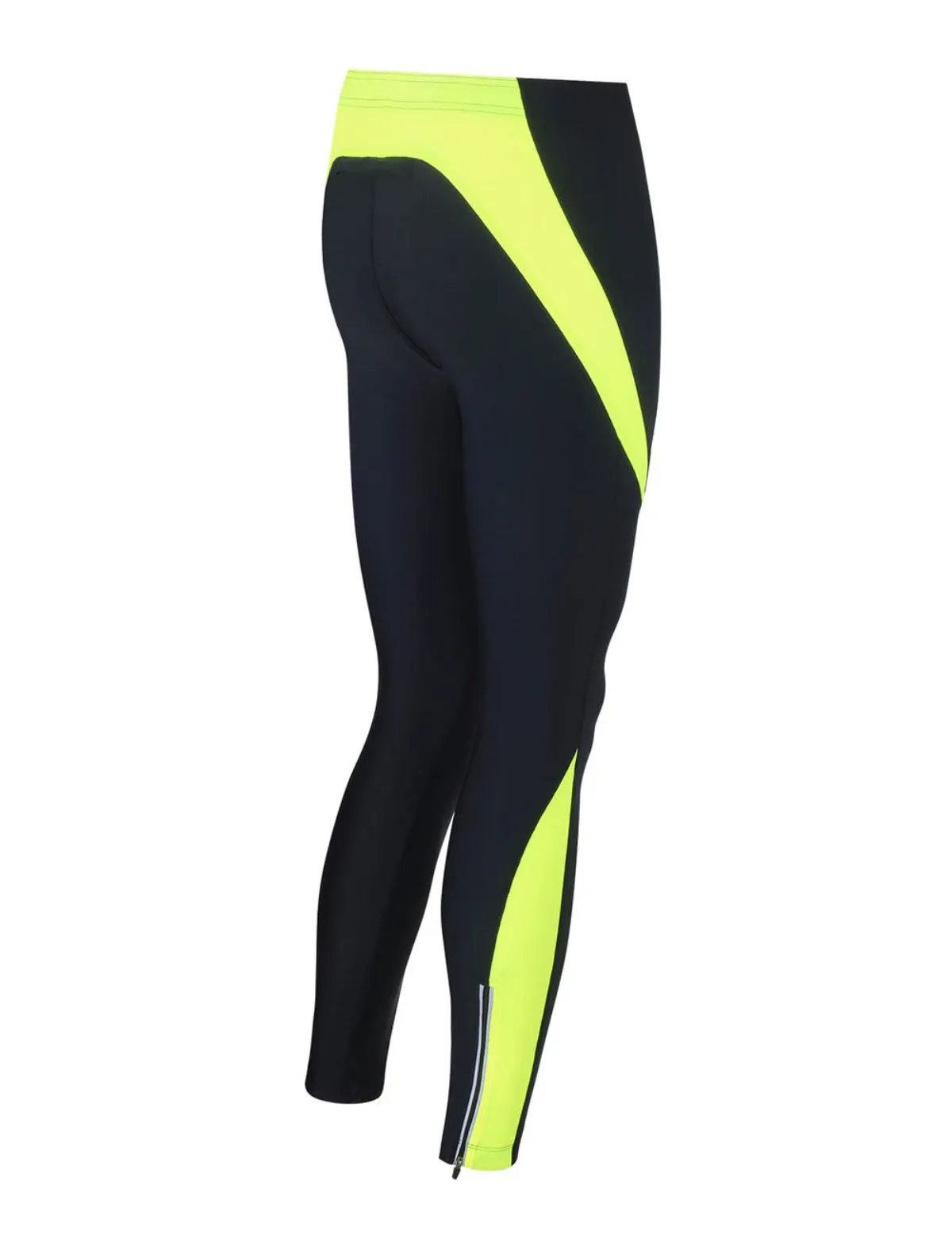 Herren Laufhose Tight Lang Pro Schwarz Neon