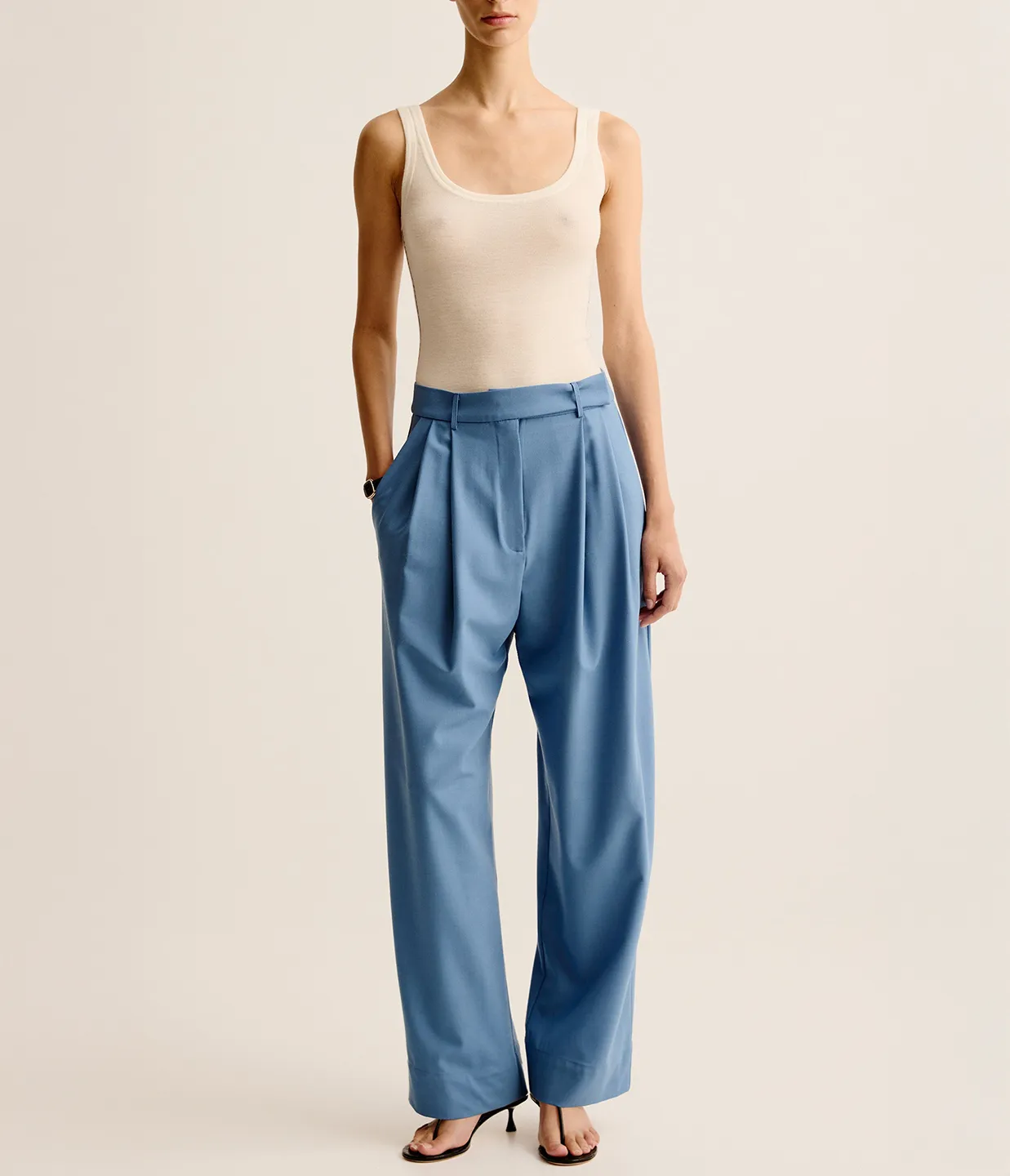 Homme Trousers in Blue Jay